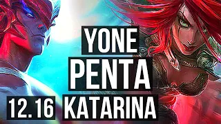 YONE vs KATA (MID) | Penta, 6 solo kills, Legendary, 300+ games | EUW Diamond | 12.16