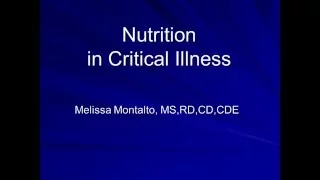 Nutrition in Critical Illness