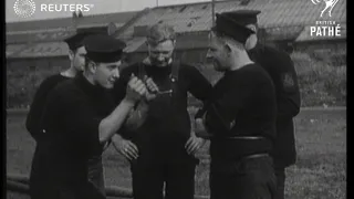 German U-Boat captured by RAF and Royal Navy brought into British port (1941)