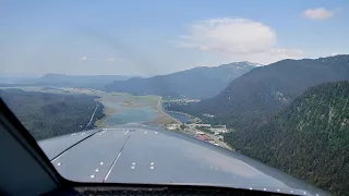 Daher Kodiak on final approach to Juneau Airport, PAJN, Alaska