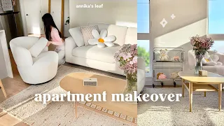 transforming my apartment 🏡🌷 i got a new couch! home makeover & organization, pinterest aesthetic 💫