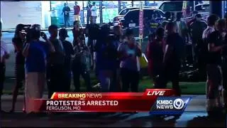 Police determine Ferguson protest not peaceful, make arrests