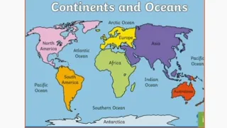 Continents and Oceans / கண்டங்களின பெயர்கள் மற்றும் பெருங்கடல்களின்  பெயர்கள்