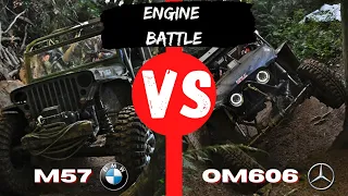 V8 vs OM606 vs M57 vs Td5 vs V6 vs Tdi Hill climb