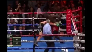 Wilder Knocks Down Fury for the first time