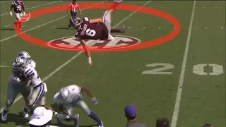 SCARY HELICOPTER TACKLE || Mississippi State QB Tries to Hurdle Defenders ᴴᴰ