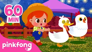 Cinco Animalitos Bailando Sin Parar y más🐓 | Animales de la Granja | Pinkfong Canciones Infantiles