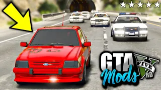 FUGA INSANA DA POLICIA DE FORD ESCORT TURBO! ( INCRÍVEL ) - GTA 5 MODS