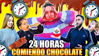 24 HORAS COMIENDO CHOCOLATE 🍫 RETO MUY PESADO | Familia Amiguindy