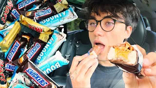 ASMR CANDY ICE CREAM BARS (SNICKERS, MARS, TWIX, BOUNTY) CHOCOLATE PARTY IN MY CAR | MCBANG ASMR
