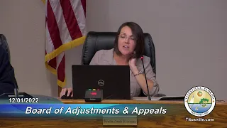 Board of Adjustments and Appeals Meeting — 12/01/2022 - 6:00 p.m.