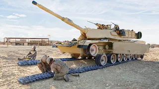 US Extreme Process of Replacing M1 Abrams Massive Track