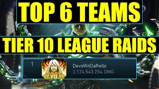 Top 6 Best Teams For Tier 10 League Raids (2.1 Billion Damage) ft @devowitdarello Injustice 2 Mobile