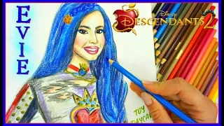 DESCENDANTS 2 Draw EVIE Sofia Carson with  Pencils