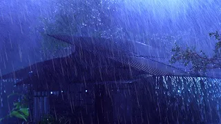 All You Need To Sleep Instantly | Heavy Rain & Impetuous Thunder Sounds on Tin Roof at Night, Relax.