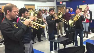 Canadian Brass in the Madison Central band room playing "Flight of the Bumblebee"