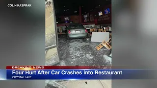 Car crashes into Crystal Lake restaurant, 4 hurt