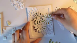 Card making with only die cuts|| White & gold!