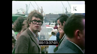 1970s Hamburg, Street Scenes Station, Sausage Market, Germany, HD From 35mm