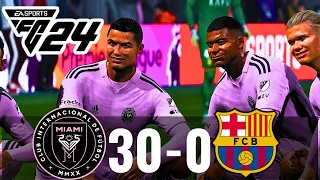 FC 24 Top Goals - Inter Miami 30-0 Barcelona - Ft, Messi , Ronaldo , Mbappe , Haaland and Neymar