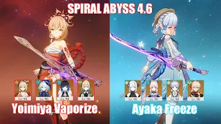 C0 Yoimiya Vaporize & C0 Ayaka Freeze | Spiral Abyss 4.6 | Genshin Impact