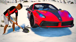 ENCONTREI UMA SUPER FERRARI ENTERRADA NA NEVE: GTA 5 MODS