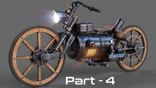 Wild West Motorcycle Modeling Part 04 | blender bike modeling |  substance painter tutorial