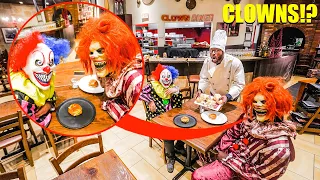 when you see clowns in a restaurant RUN away FAST!! They are Bad (They went on a Date)