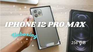 Iphone 12 pro max  graphite unboxing + 🍎 aesthetic accessories | 256GB