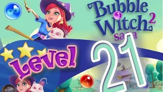 How to beat Bubble Witch Saga 2 Level 21 - 3 Stars - No Boosters - 91,315pts