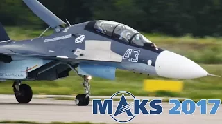 MAX 2017 | A pair of SU-30SM | Air fight | Aerobatics | Russian Maritime Aviation | Zhukovsky