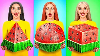 Geometric Shape Food Challenge | Funny Food Situations by Jelly DO Challenge