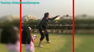 Akshay Kumar and his daughter flying-Kite on Makar Sankranti