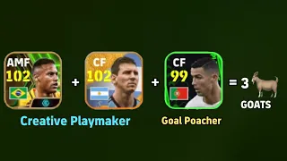 Neymar+Messi+Ronaldo=3 GOATS 🐐 in Efootball