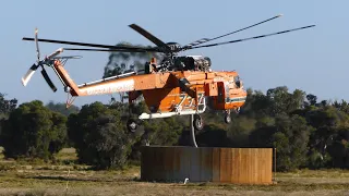 Erickson Air-Crane Refilling at Serpentine Airfield, Baldivis Bushfire, 9 Jan 2020