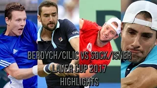 Berdych/Cilic Vs Sock/Isner - Laver Cup 2017 (Highlights HD)