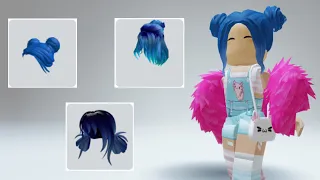 😍Get This Stylish Blue Bun Hair For Free Now in Roblox !! 🎀| Roblox free items | 0 Robux items