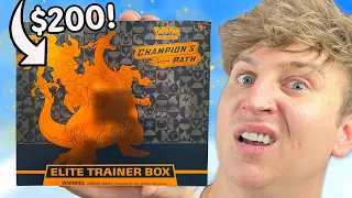 I Opened $200 Champion's Path Elite Pokemon Boxes...