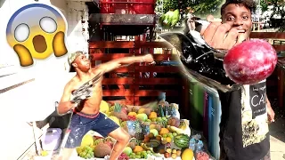 REAL LIFE FRUIT NINJA VS WOLVERINE CLAW VS MY BROTHER! (IMPOSSIBLE CHALLENGE)  **MUST WATCH**