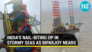 Indian 'Heroes' Rescue All Oil Workers from Stormy Seas near Dwarka | Watch Scary Mission