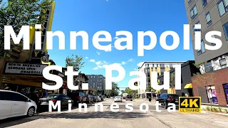 Minneapolis - Saint Paul, Minnesota 🇺🇸 Driving University Avenue 4K