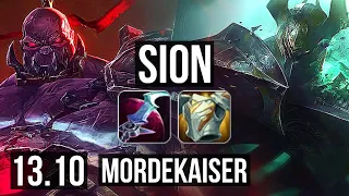 SION vs MORDEKAISER (TOP) | 9/2/8, 700+ games, Legendary | KR Master | 13.10