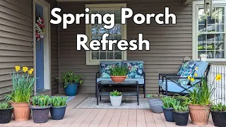 Spring Porch Makeover | Porch Decorating Ideas | Front Porch Refresh Decor 2024 Curb Appeal