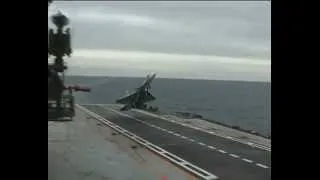Sukhoi Su-33 Flanker-D aborted aircraft carrier landing