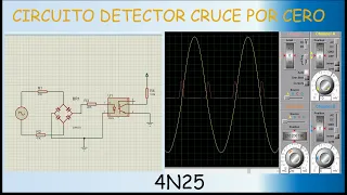 Circuito detector cruce por cero Proteus || optoacoplador 4N25 || zero crossing detector