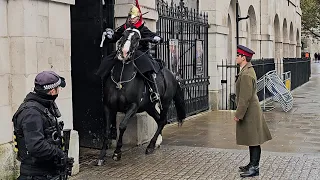 FAMOUS LADY GUARD shows HUGE horse he's not a quitter at Horse Guards!