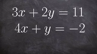 Tutorial - How do we solve a system of linear equations using any method 3x+2y=11, 4x+y= -2