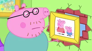 (бг аудио) Прасето Пепа - Епизод 45 - Татко прасенце закача картина / Peppa Pig на български