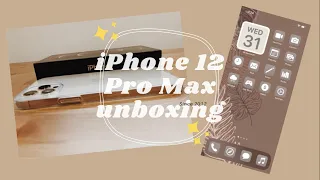 unboxing 🍎 iPhone 12 Pro Max (Gold 128GB) + accessories + quick “aesthetic” setup