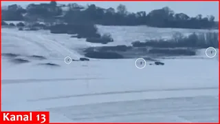 Coming under fire, Russians fled, abandoning their cannons and fellow soldiers in the snowy area